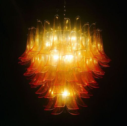 Vivid orange Murano glass petali style pendant light