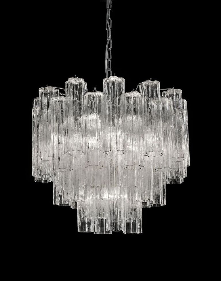 Mid-century 60 cm Tronchi-style chandelier Murano glass — italian- lighting-center