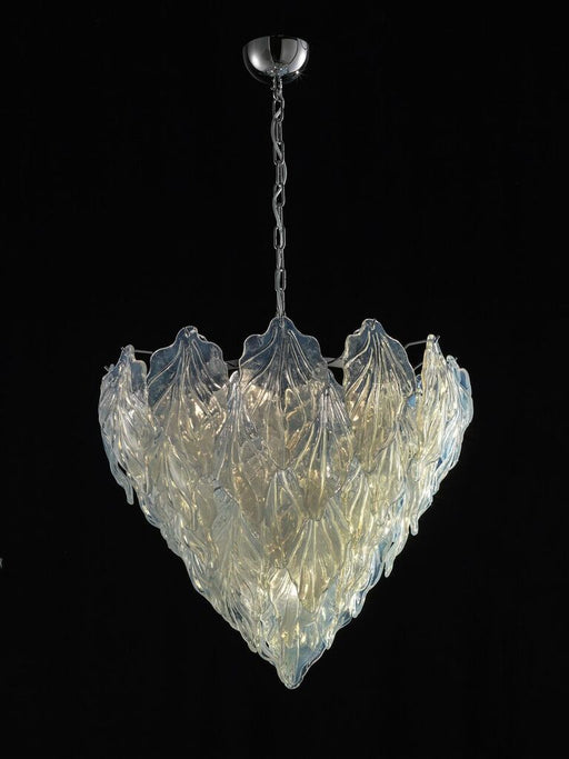 Pretty opaline 60s retro-style Murano glass chandelier