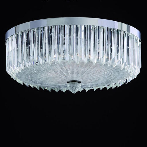 55 cm Murano quadriedri prism flush  light with chrome frame