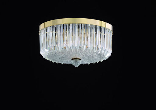 32 cm quadriedri prism flushceiling  light with 24 carat gold-plated frame