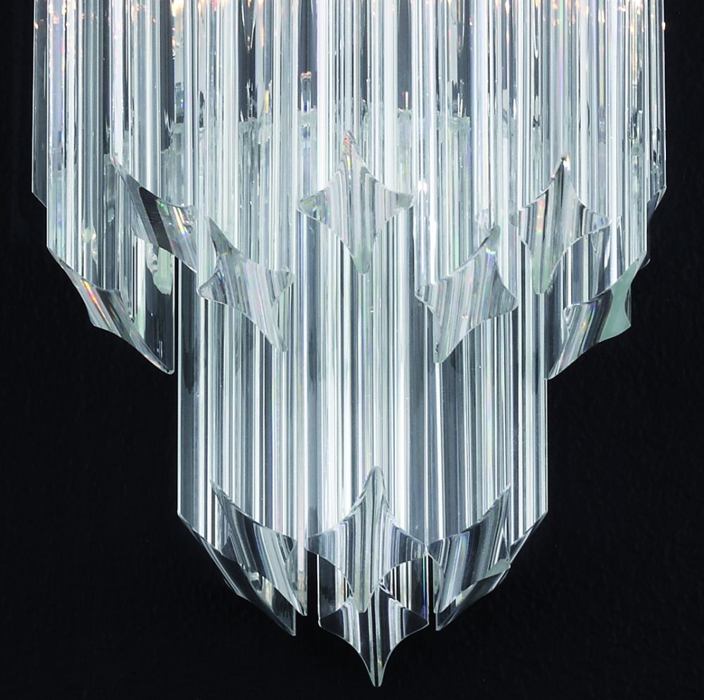 Elegant quadriedri prism wall  light with gold or chrome frame and custom size option