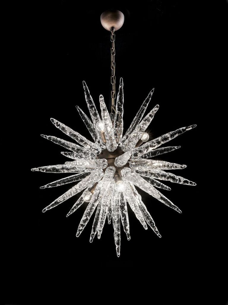 Murano glass chandelier in the 1960s space-age Sputnik style