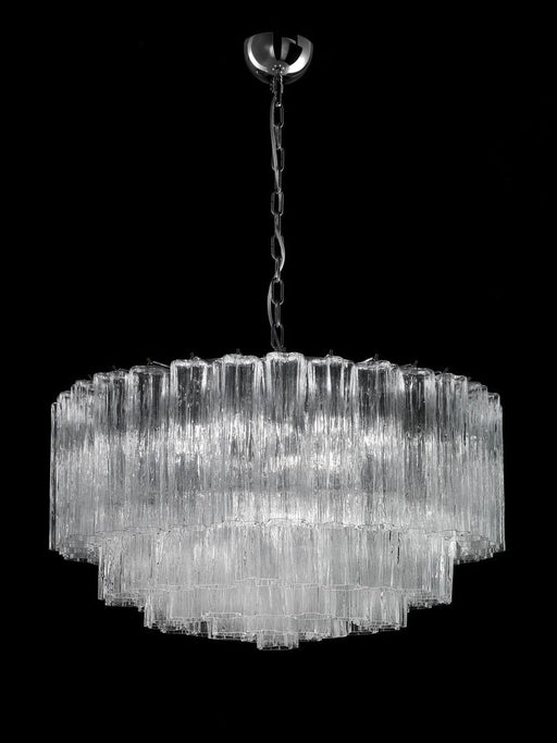 Mid-century 75 cm Tronchi-style drum chandelier in Murano glass with custom sizes