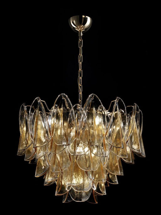 75 cm mid-century amber Murano glass petali chandelier in bespoke colors