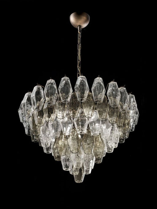 65 cm custom smoked glass poliedri  chandelier with custom color and size options