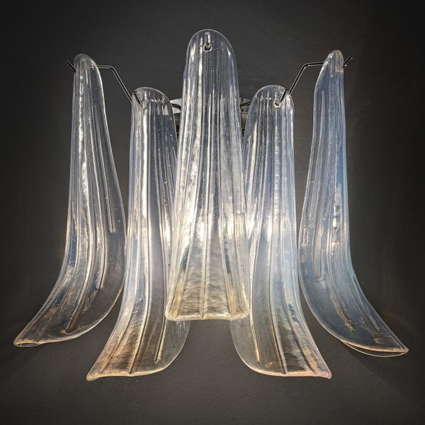 Mid-century-style opaline Murano glass wall light