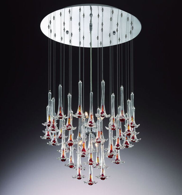 Pretty mid-century style canopy light with colourful flowers