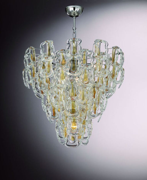 Modern mid-century Murano glass Hook chandelier in custom sizes