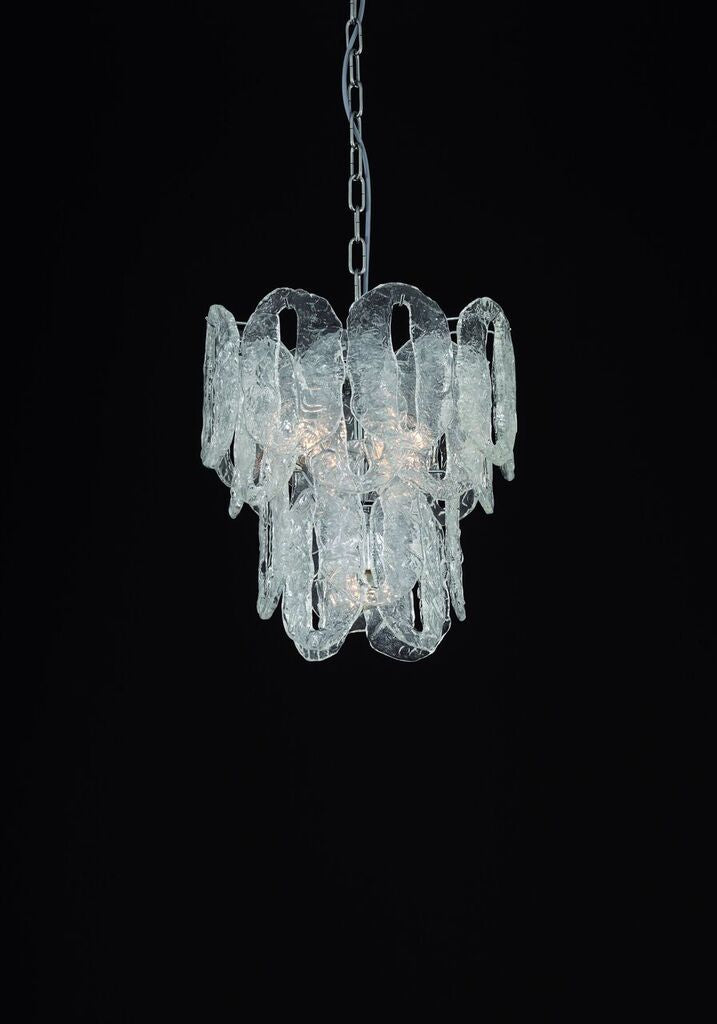 Ghiaccio or cracked Murano  ice glass chandelier in custom sizes