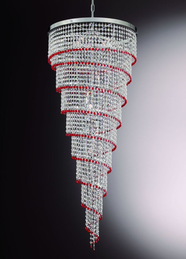 Custom Venetian lead crystal  spiral staircase chandelier