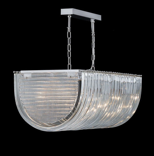 Large handblown mid-century dining table chandelier in Murano glass