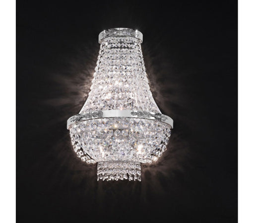 Sparkling tall Empire style wall light with high-grade Egyptian Asfour crystals