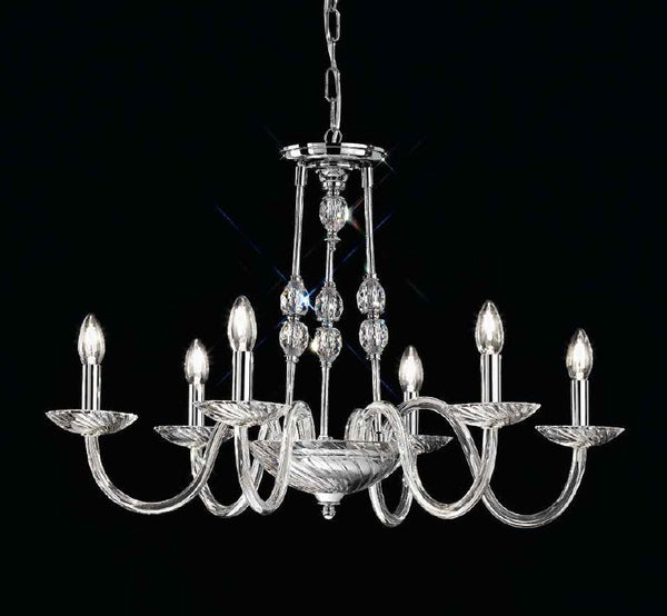 Tasteful modern gold or chrome Italian chandelier with Swarovski crystal detail