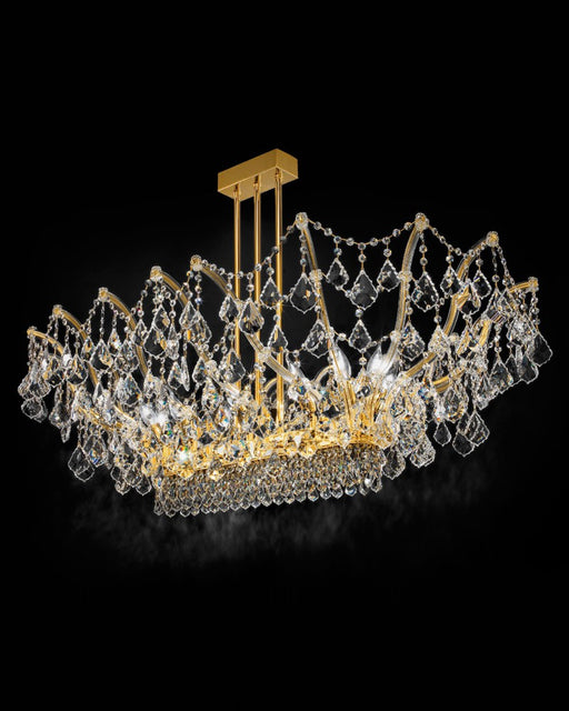 Spectacular Italian ceiling light with glittering Asfour or Swarovski crystals