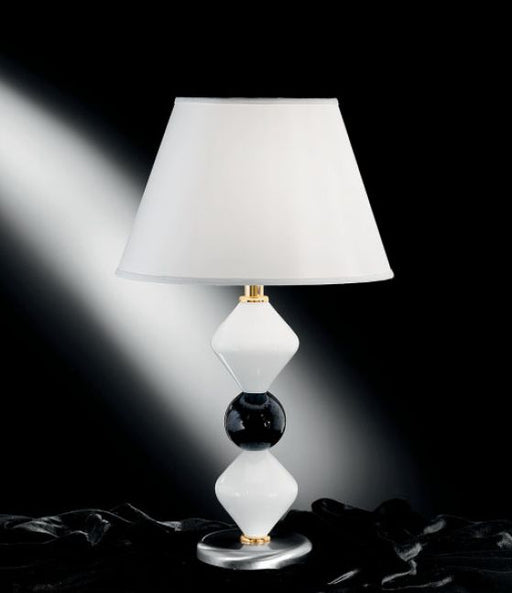 Classic milk white Murano glass table light with white shade