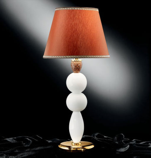 Elegant Italian table lamp with translucent aventurine spheres