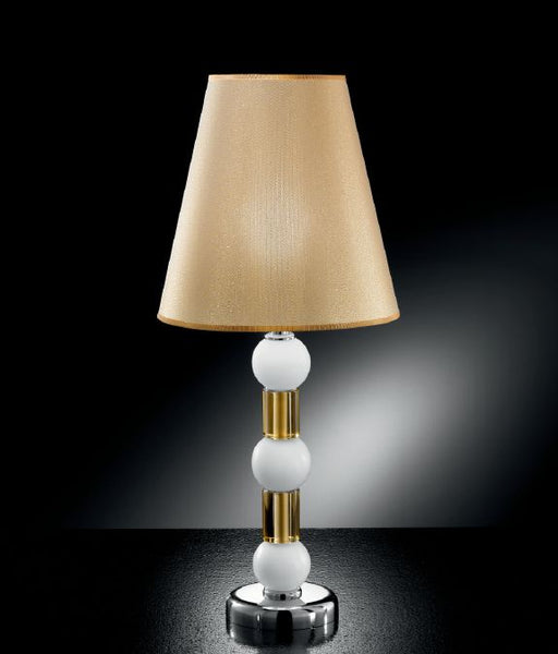 Contemporary Venetian table light with white Murano glass spheres