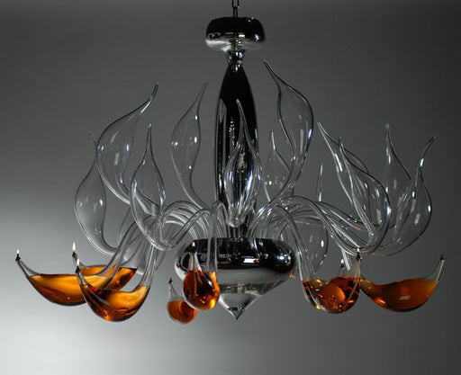 Murano glass art chandelier with 24 lights and oil-filled tips