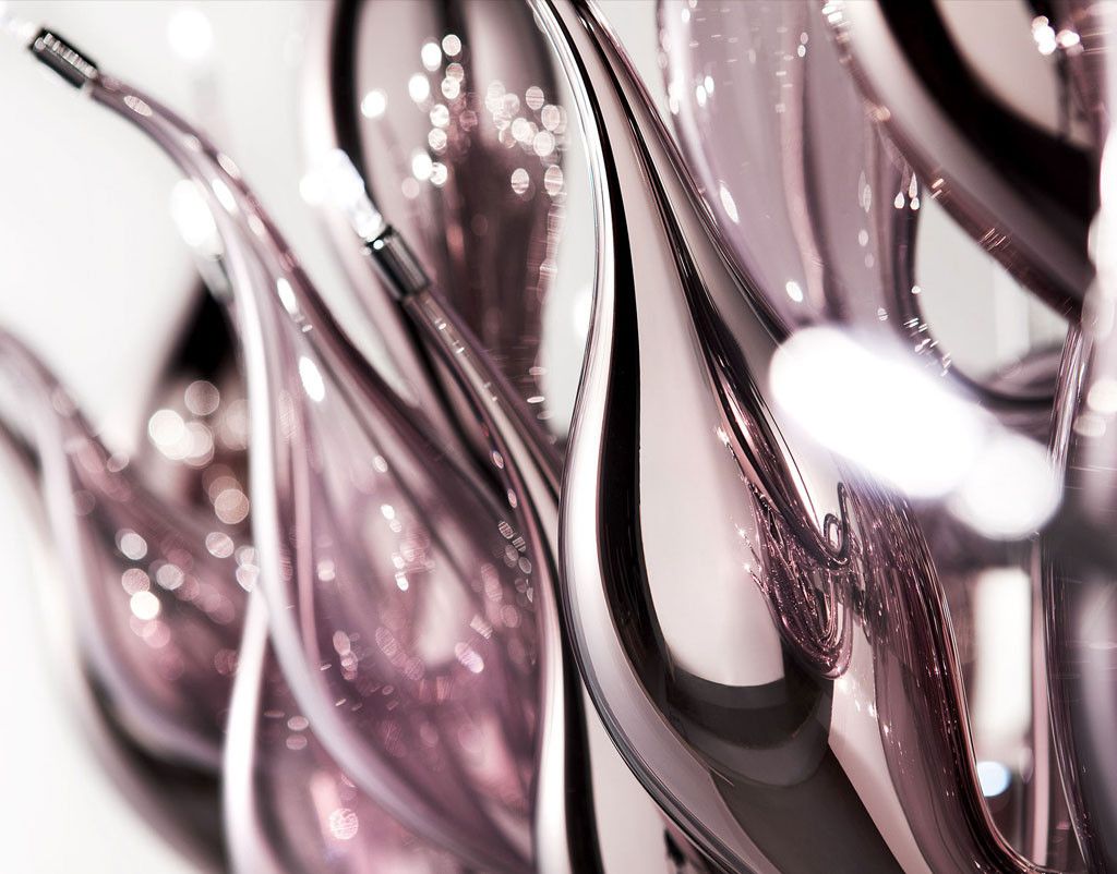 Long customizable modern Venetian art glass chandelier in 20 fabulous colors