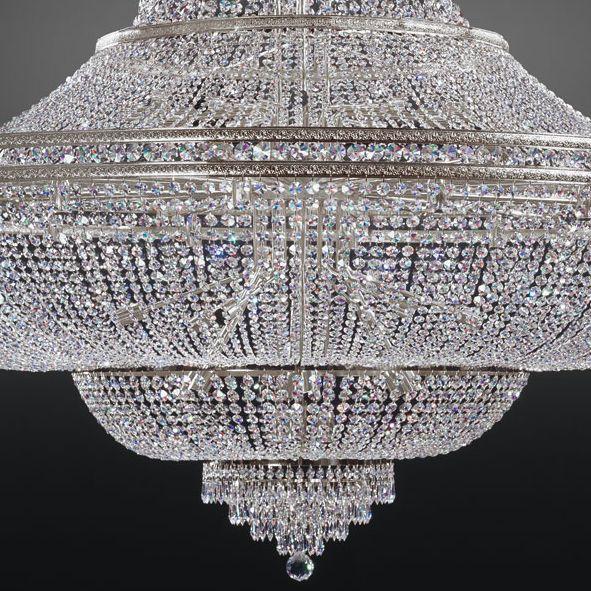 Contemporary Italian Empire-style chandelier with glittering crystals