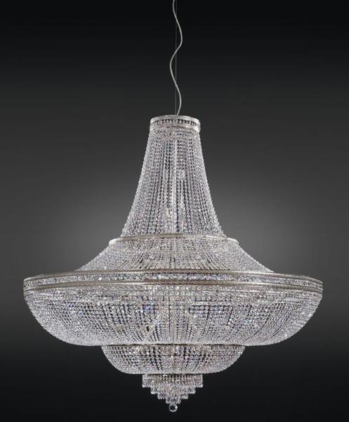 Contemporary Italian Empire-style chandelier with glittering crystals