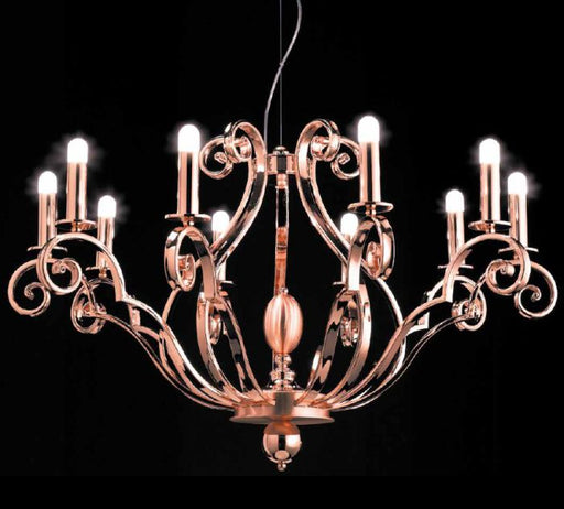 Modern iron and copper chandelier with custom options