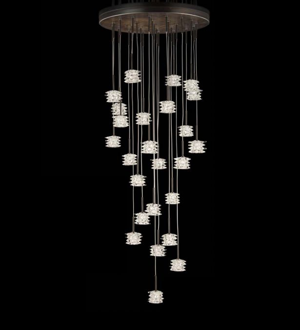 Customizable modern cluster chandelier with a rustic vibe