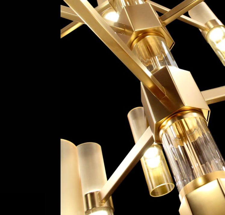 Stylish contemporary gold Italian chandelier with 30 LED lights