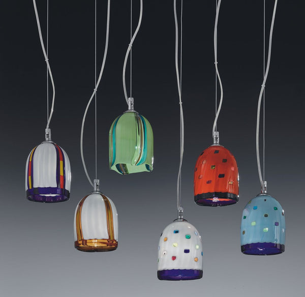 Modern hand-blown Murano glass ceiling pendant in 14 different designs