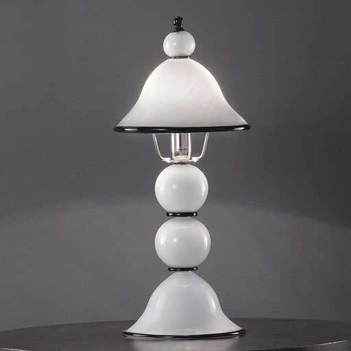 White art deco Murano glass lamp with 5 colour options