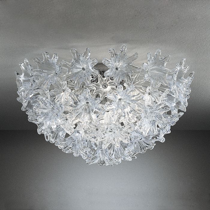 The iconic 60 cm Esprit flush ceiling light from Venini in Murano glass