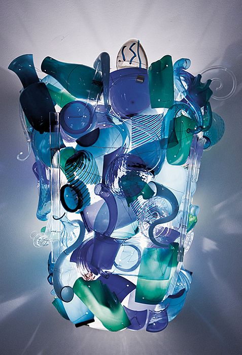 100 cm custom Frammenti illuminated wall art from Venini in Murano glass