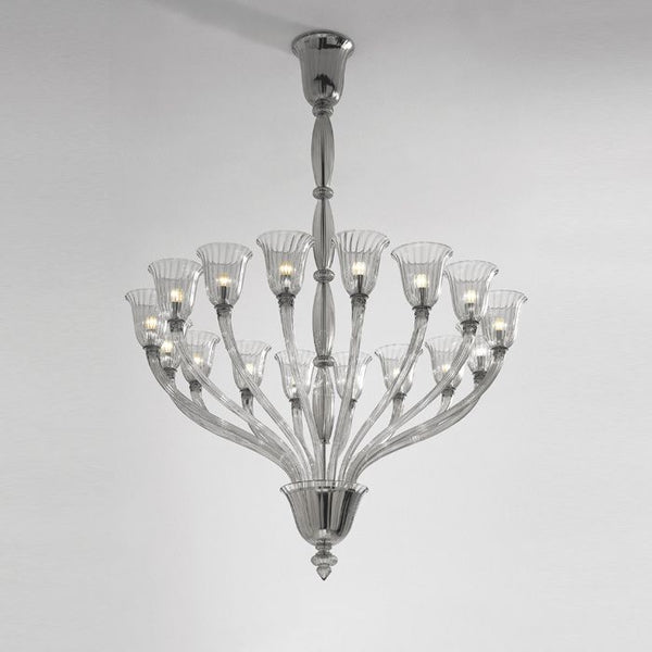 Monteverdi art deco chandelier by Carlo Scarpa for Venini