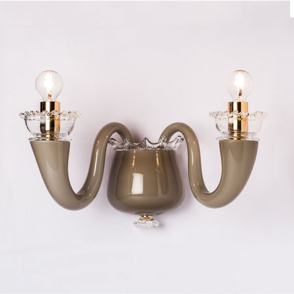 Glossy grey 99.81 Gio Ponti Murano glass wall light by Venini