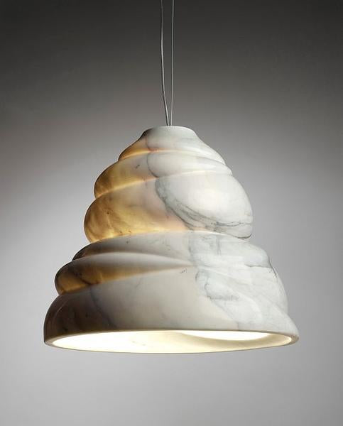 Modern Calacatta marble pendant light from Italy