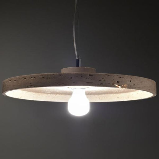 40 cm modern rustic Travertine or Carrara marble ceiling pendant