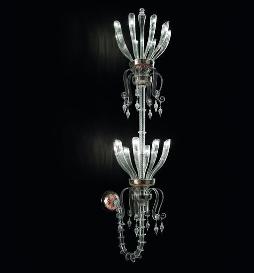 Venetian glass wall chandelier with Rezzonico-style arms