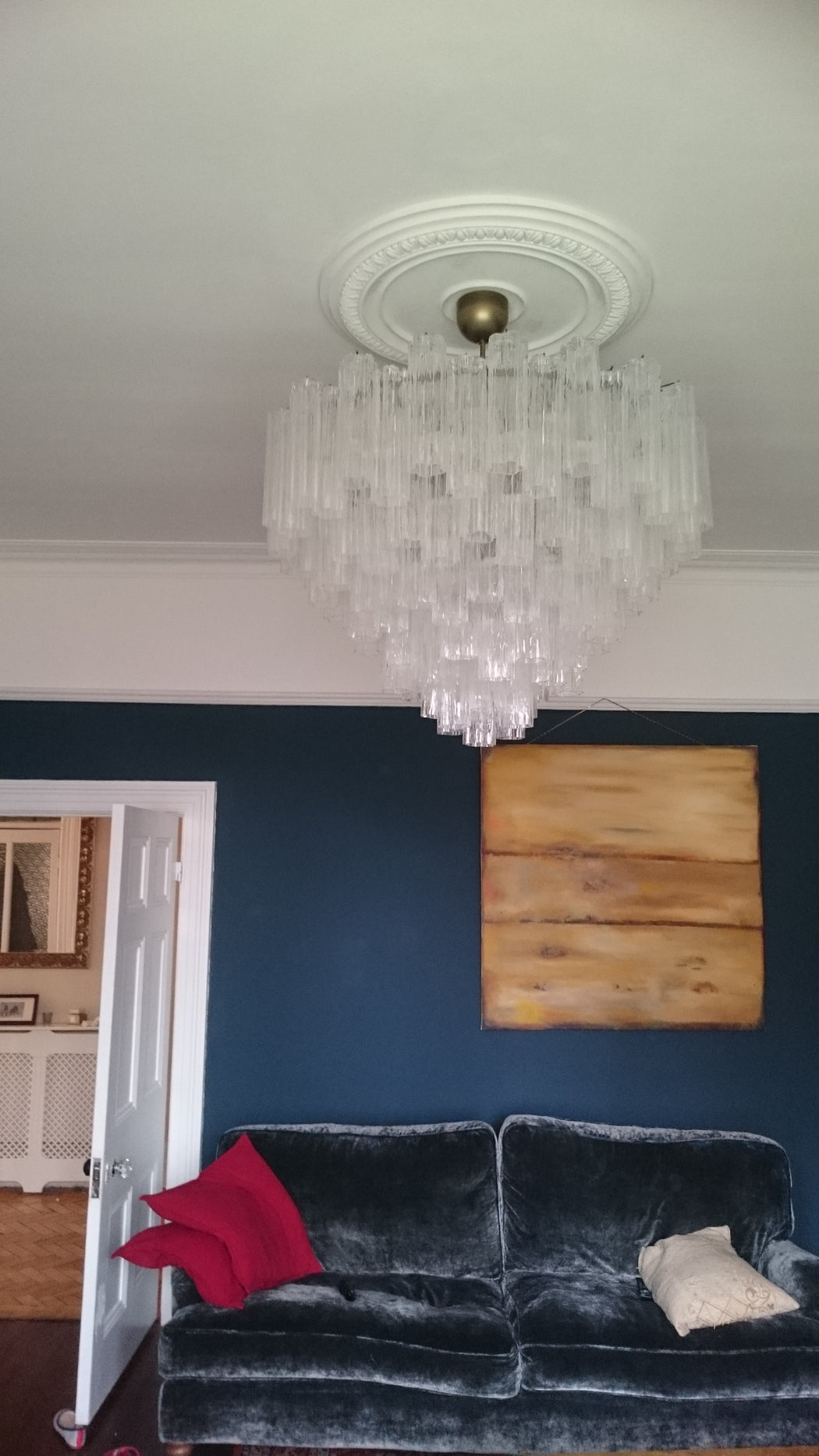 Mid-century retro-style Murano glass Tronchi chandelier