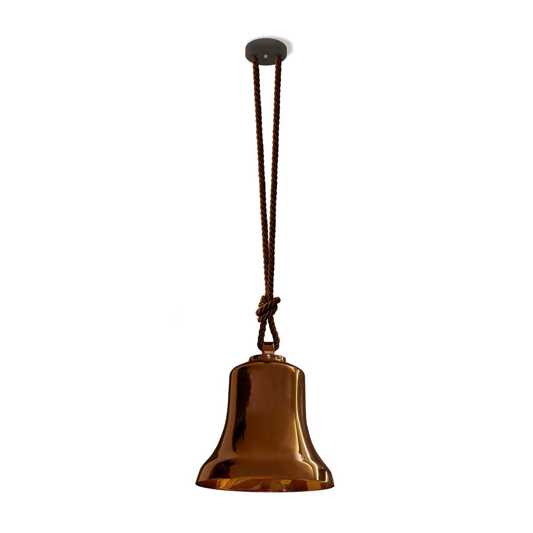 Ceramic bell-shaped pendant light from Italy